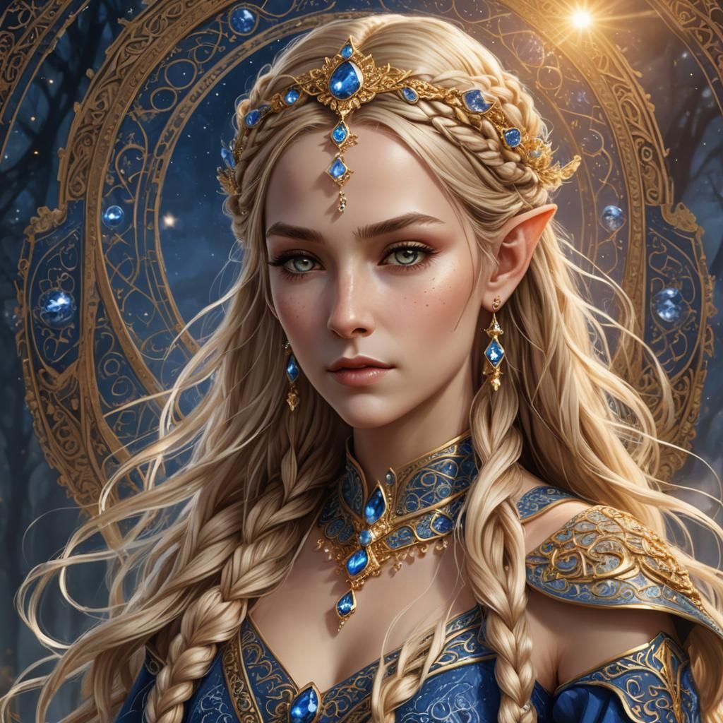 Ethereal High Elven Queen in Royal Dress