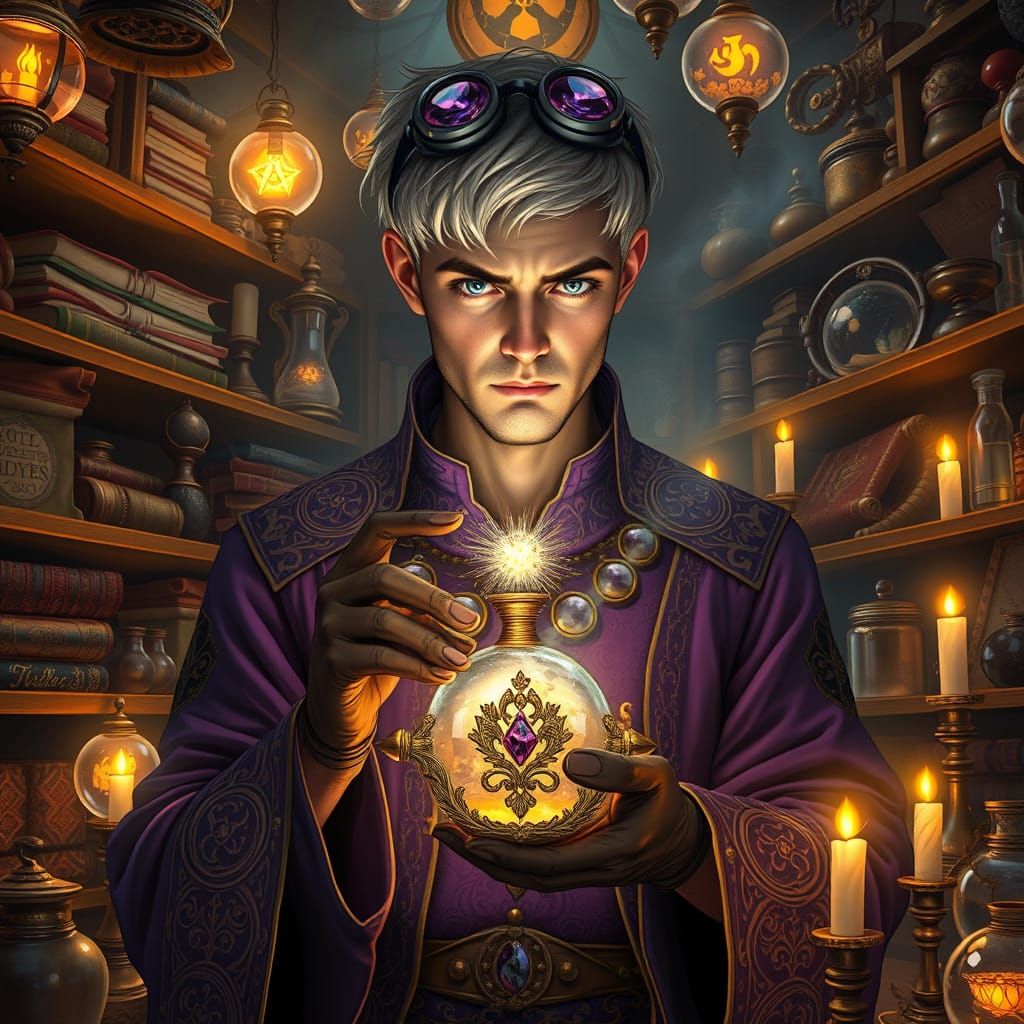 Alchemist in Mystical Laboratory