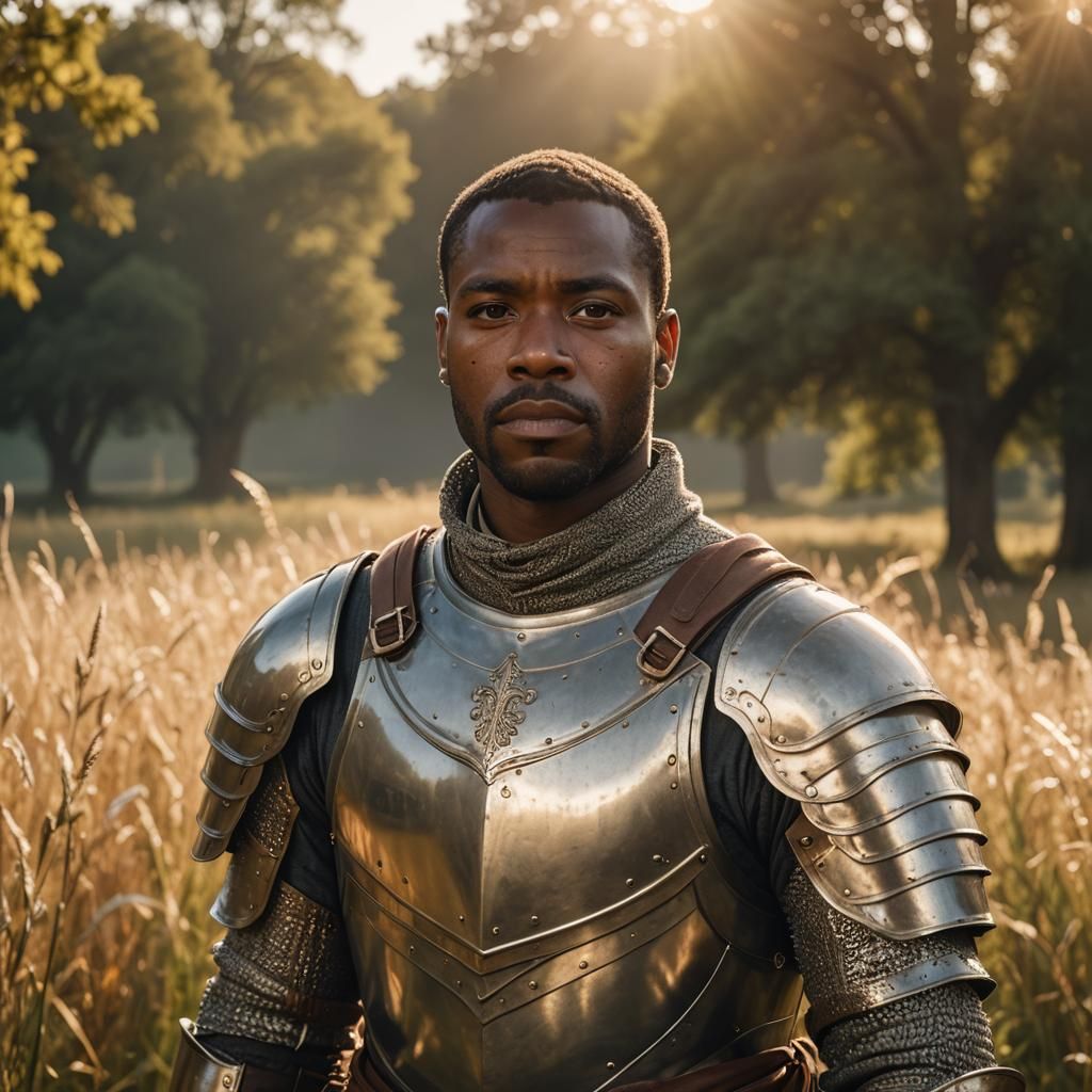 Medieval Armor Portrait in Golden Hour Lighting