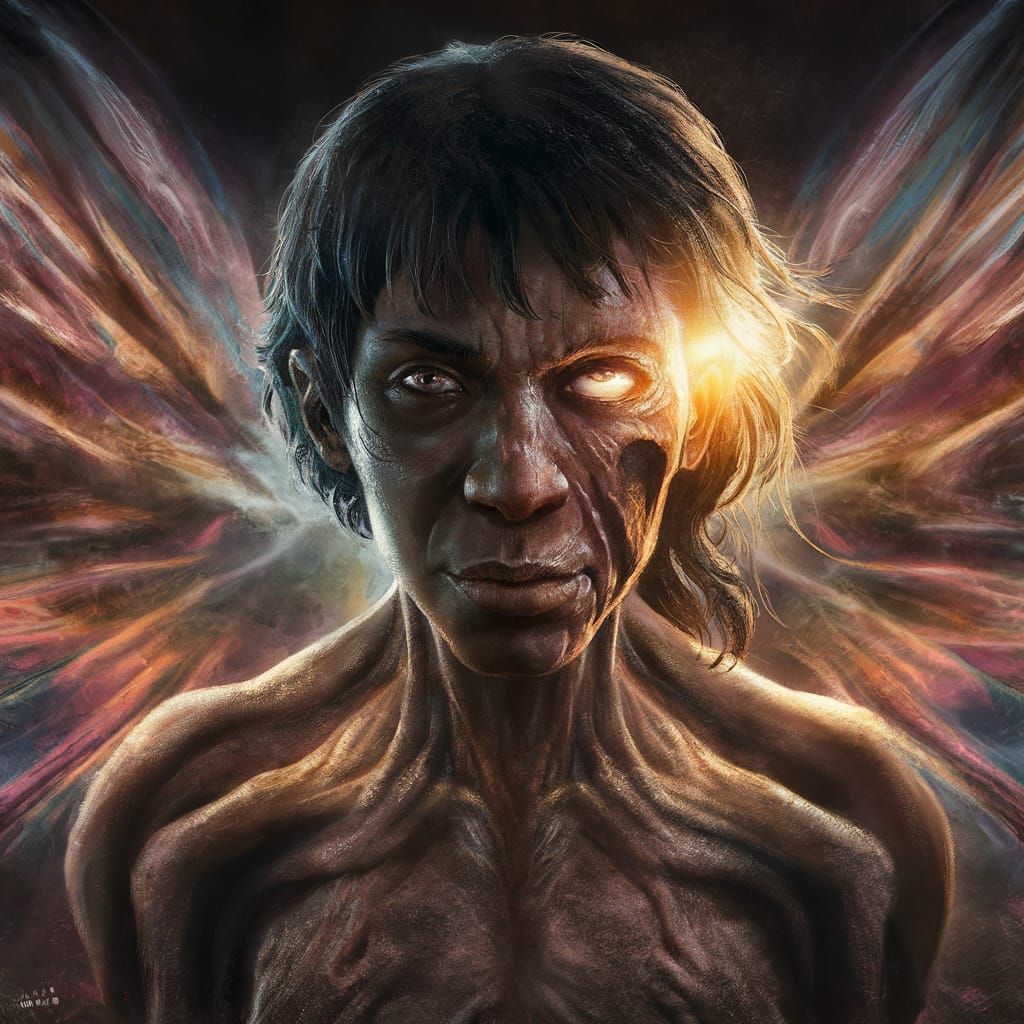 Dramatic Splash Art of a Soulful Character in Afterlife