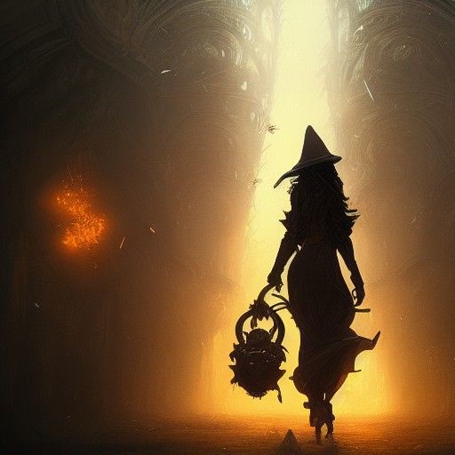 Bumblebee Witch in Dark Fantasy Style