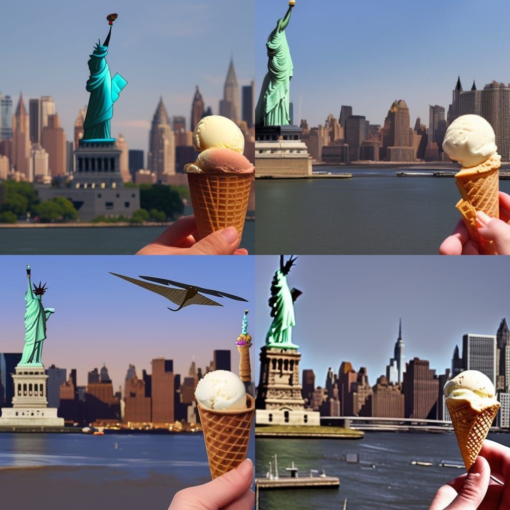 Surreal Manhattan Street Art with Pterodactyl