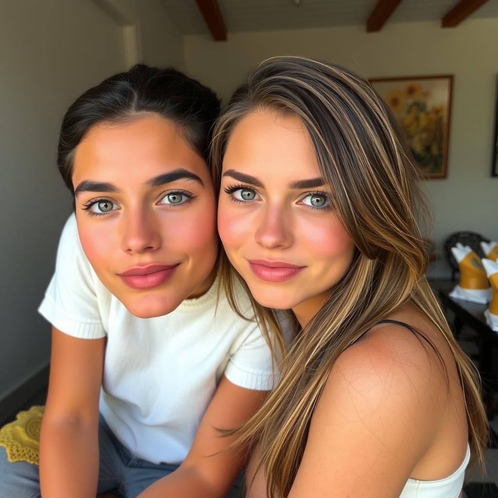 Fair-Eyed Youth Posing Together