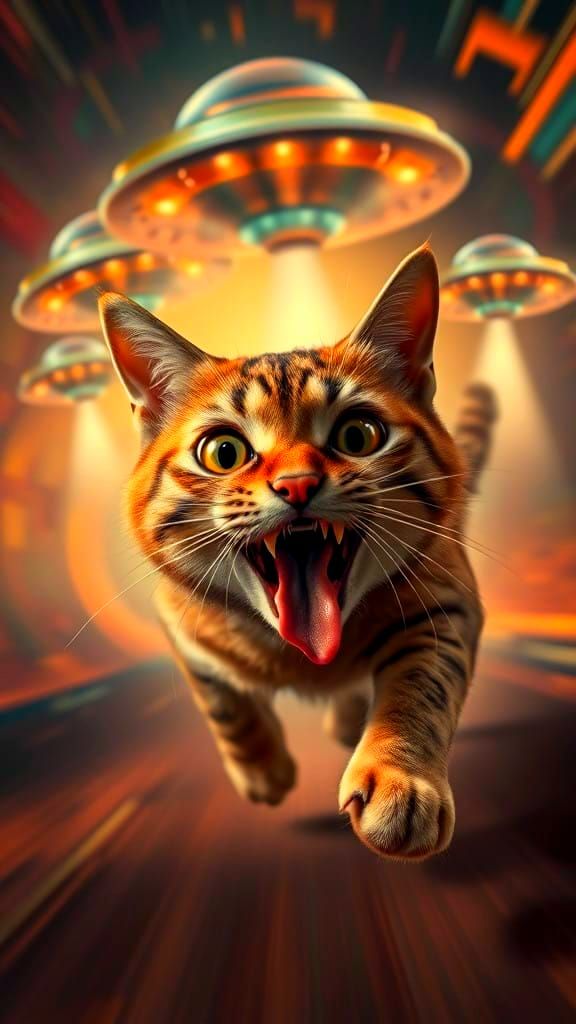 Cyberpunk-Inspired Feline Frenzy