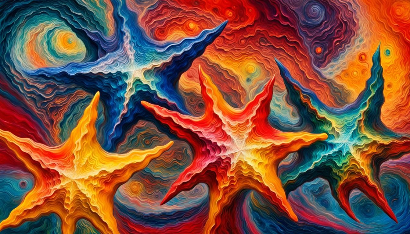 Celestial Stars Maelstrom in Vivid Impasto Oil Paint