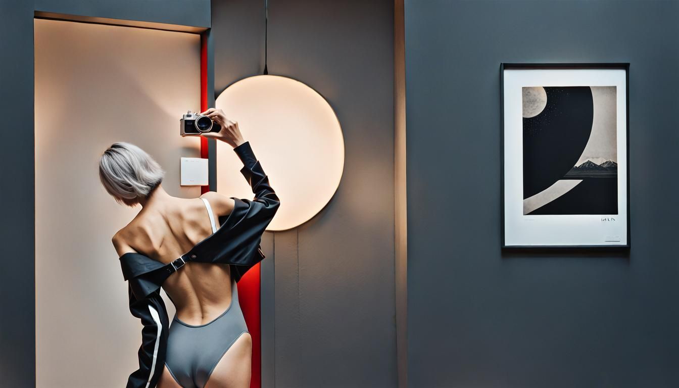 Beautiful Japanese Woman in Milan at Night