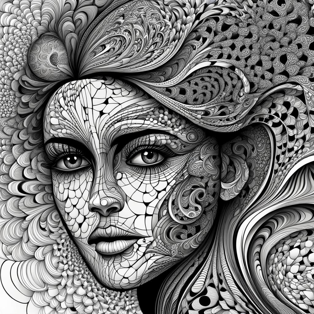 Abstract Depression Visualized with Fractals and Zentangles