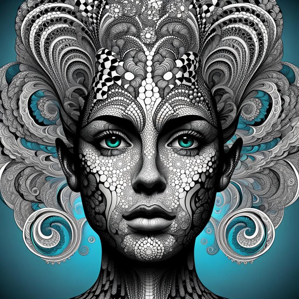 Abstract Depression Visualization with Zentangle Elements