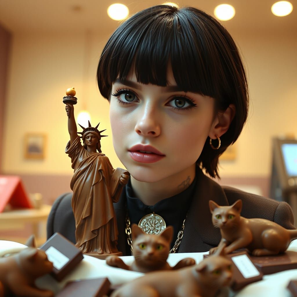 Chocolate Queen Portrait in Chocolate Landscape