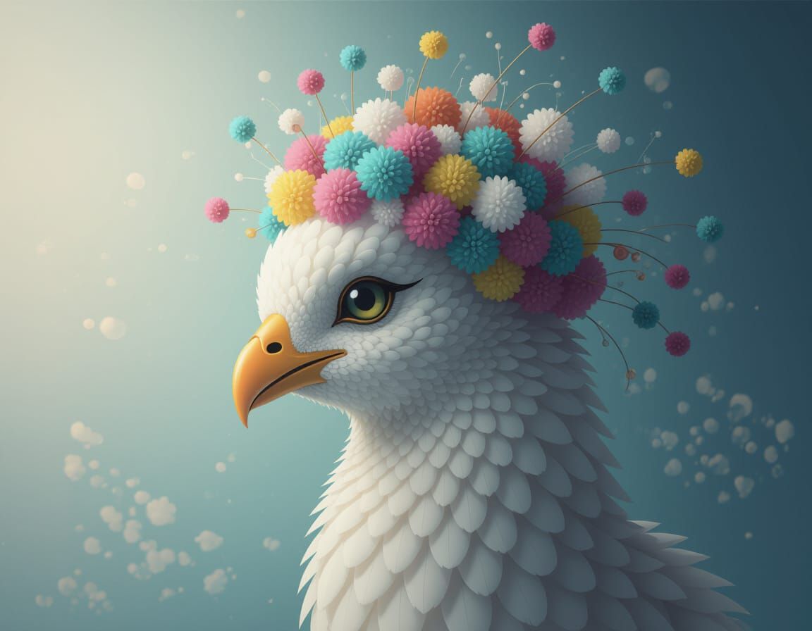 Surreal Elegant Creature in a Serene Mysterious Landscape