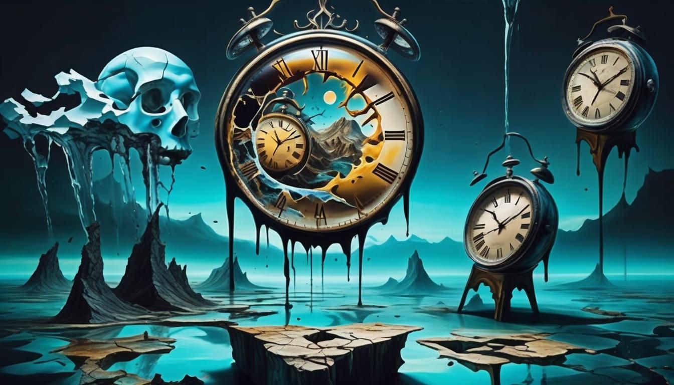 Surreal Landscape with Melting Brains, Dali Style