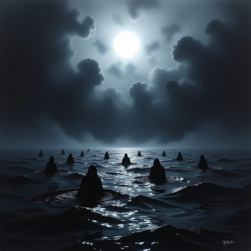 Ethereal Entities in Dark Ocean