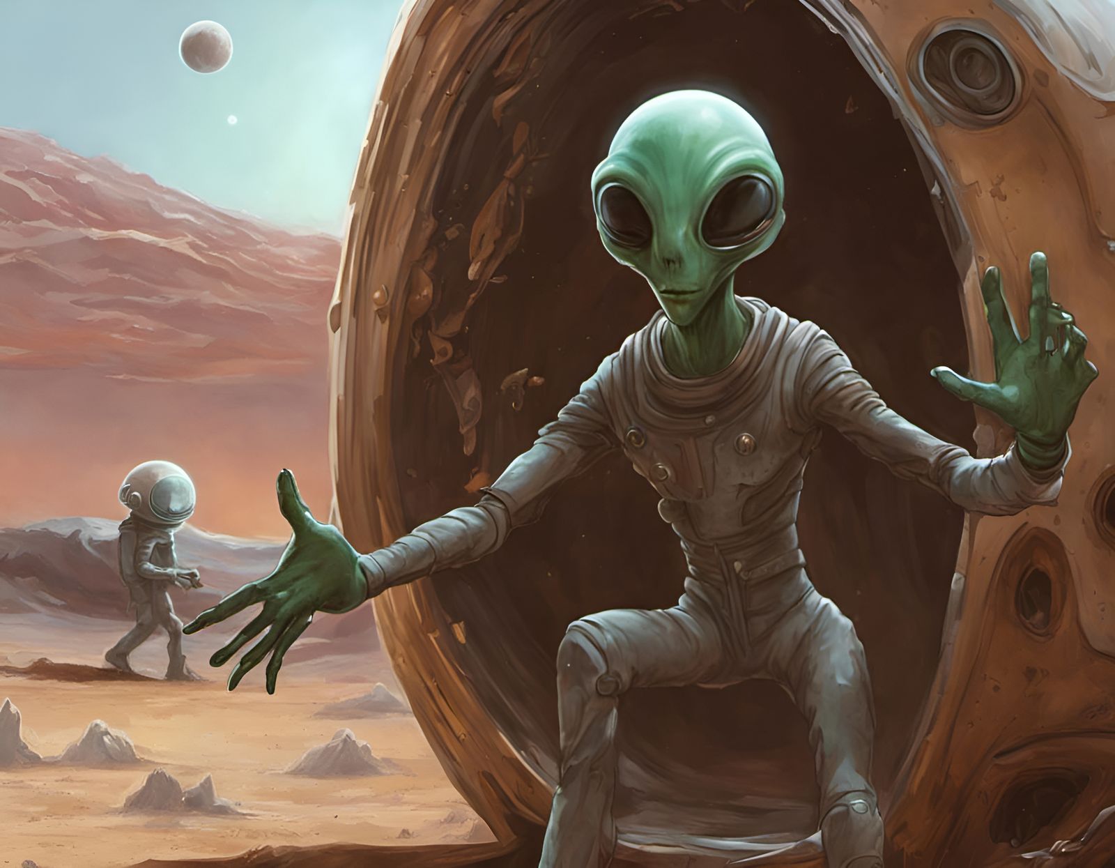 Friendly Alien Reaching Out for a Hug