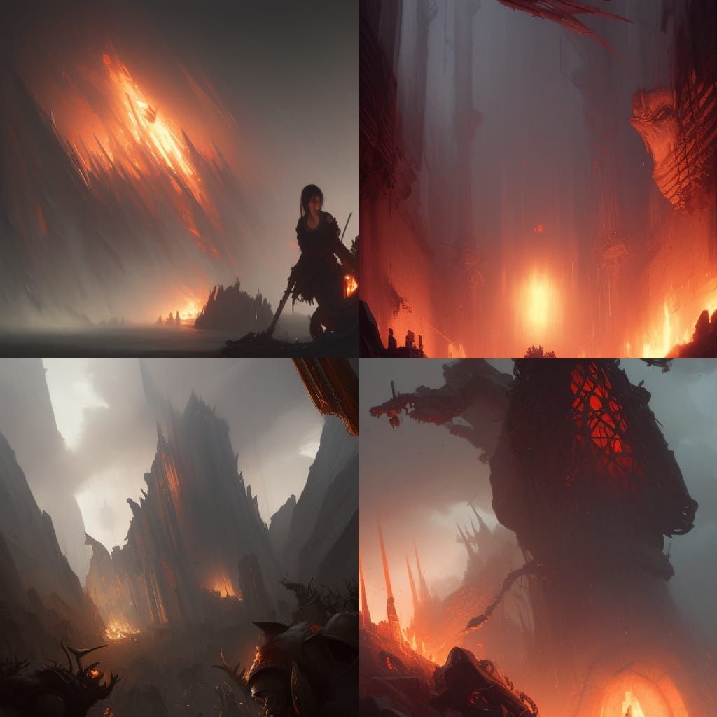 Fiery Phallus in Dark Fantasy Style