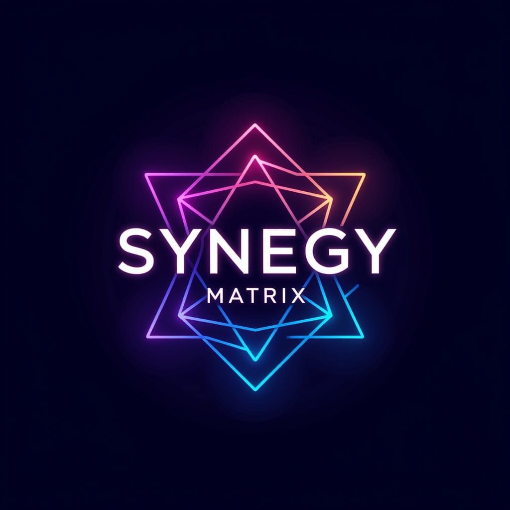Sleek, Modern Logo in Vibrant Neon Colors, Inspired by Bauha...