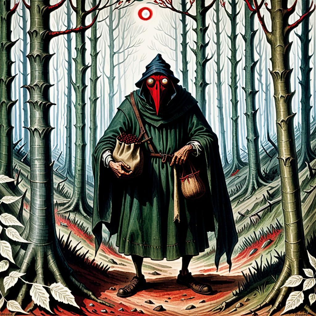 Hobo with Red Eyes in Medieval Bestiary Art