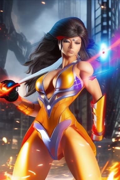 Elemental Fire Woman: Anime Key Visual Concept Art