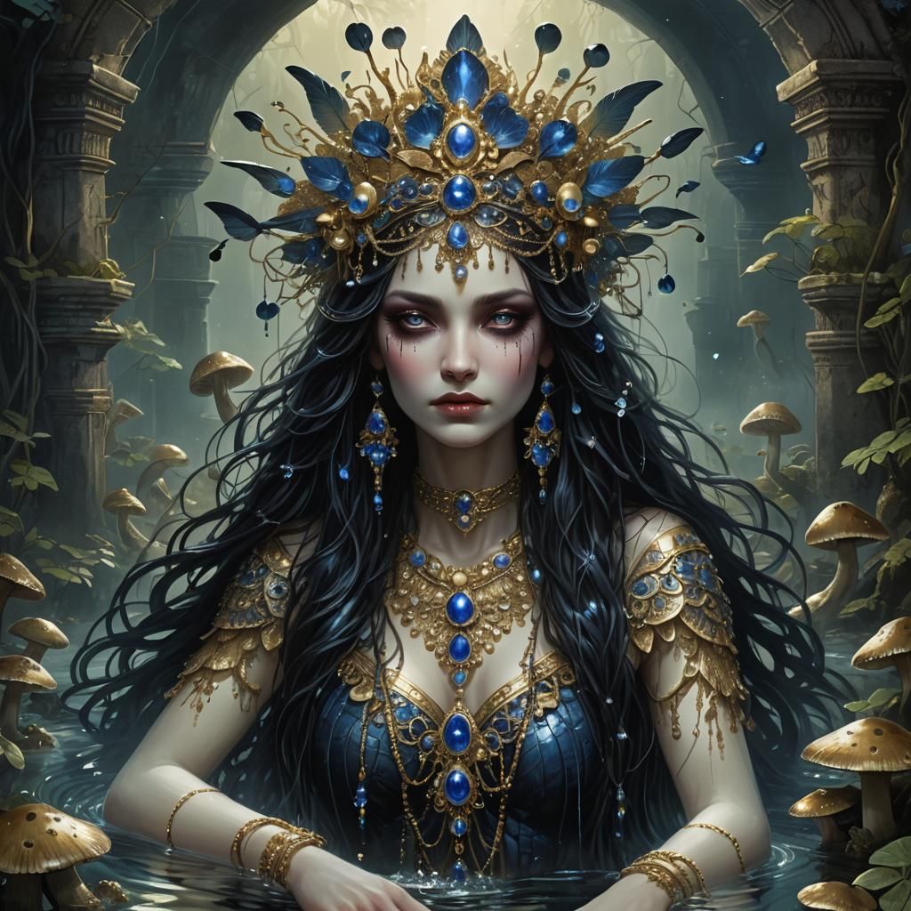 Goddess Rising from Sewer, Low-Key Portrait