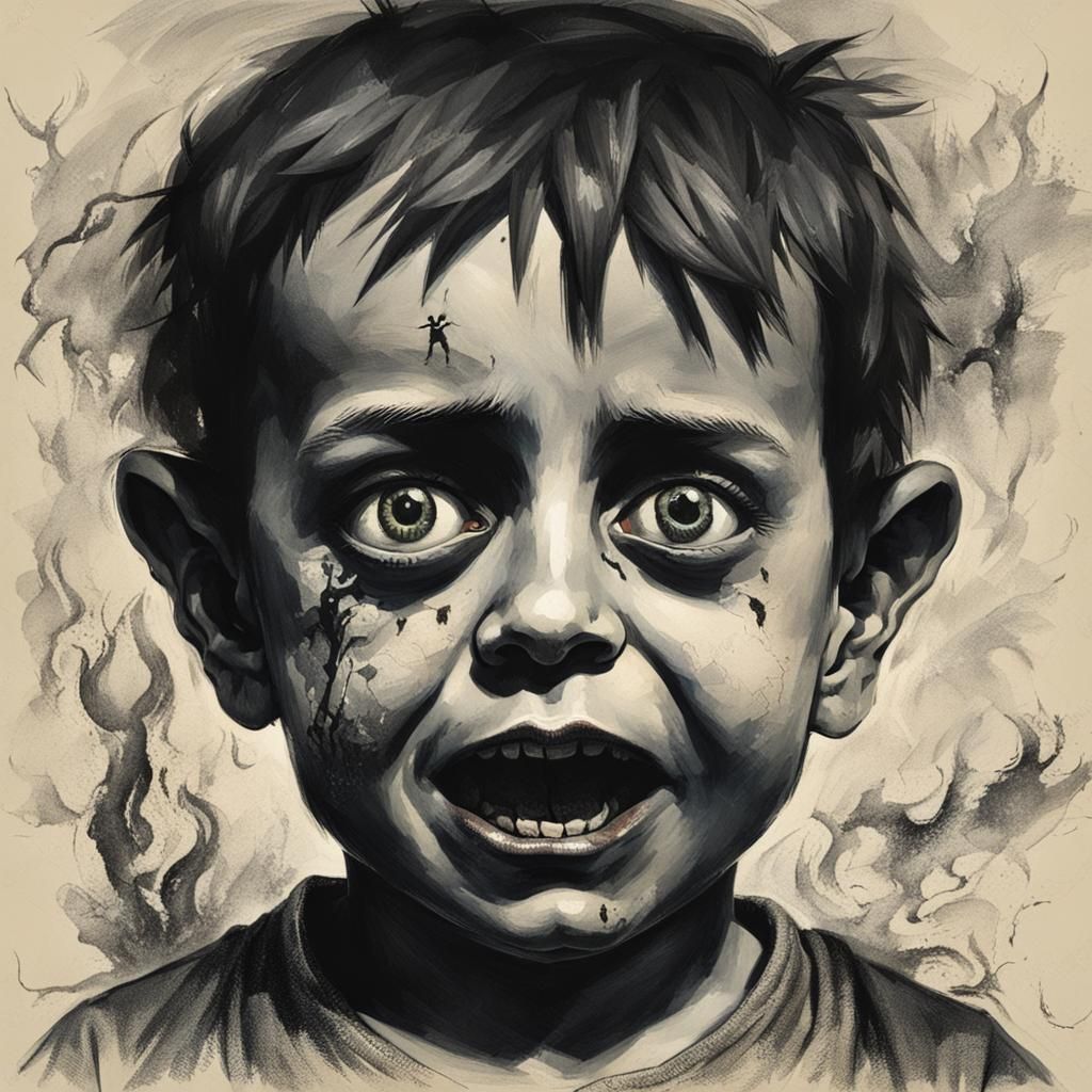 Eerie Portrait of a Child Possessed