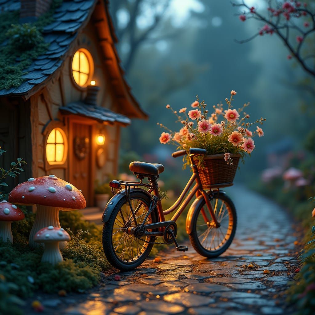 Whimsical Fairy Tale Bicycle by Storybook Cottage