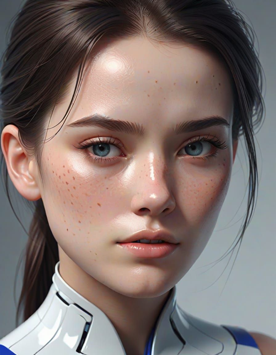 Realistic CGI Woman in Futuristic Aesthetic