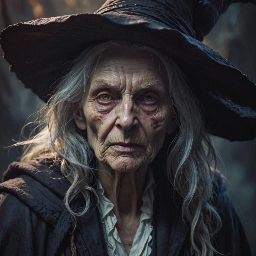 Mystical Witch Portrait in Dark Fantasy Style