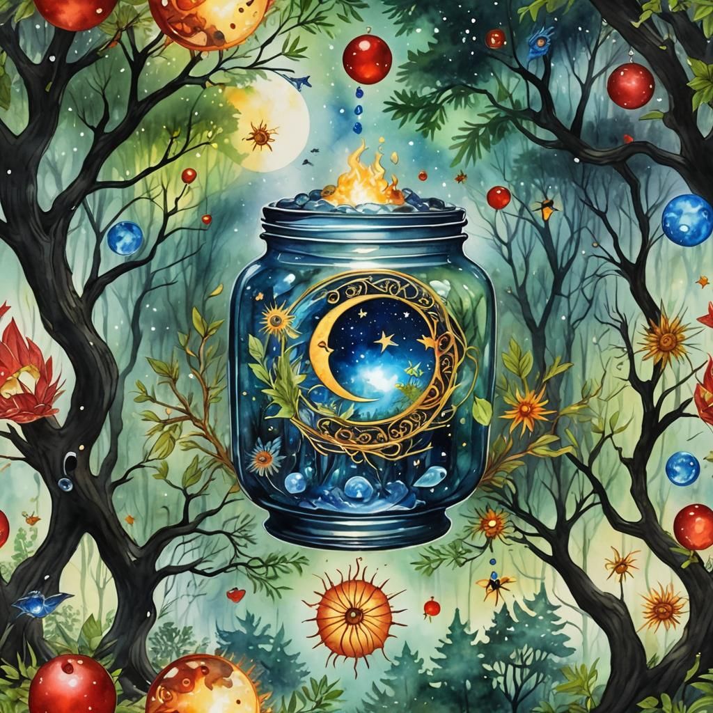 Yin Yang Monster Releases Fireflies: Watercolor Airbrush Art
