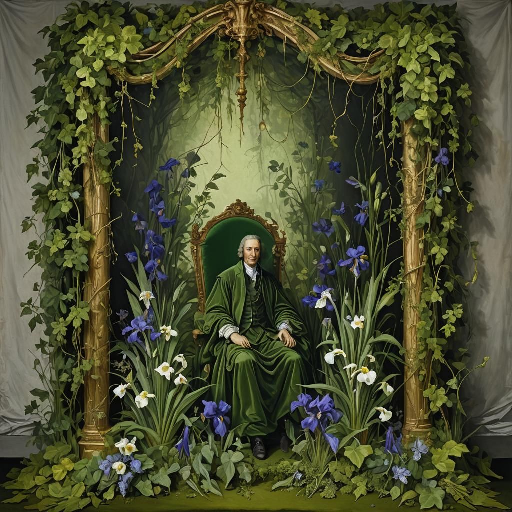 Gothic Ivy Throne with Iridescent Floral Display