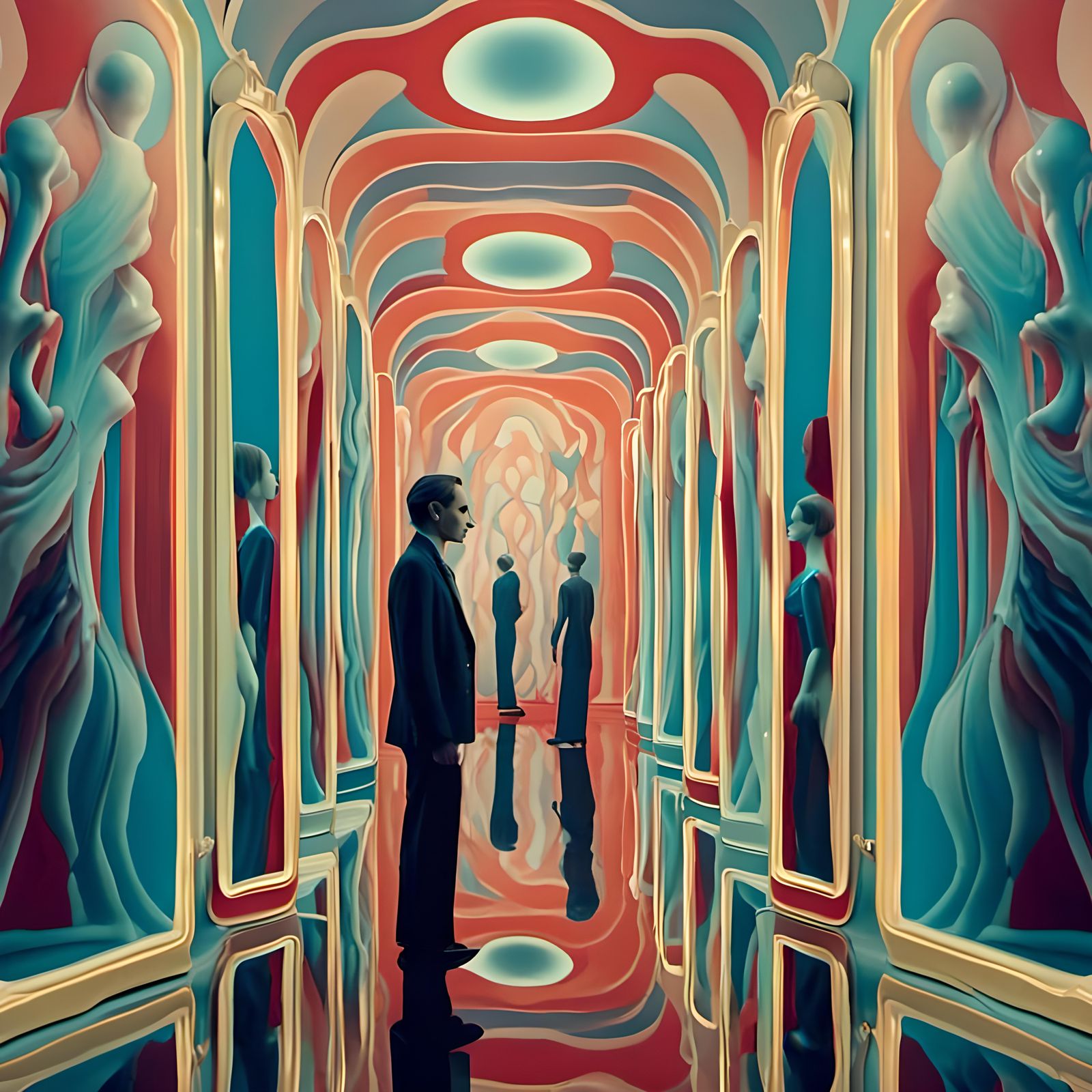 Surreal Colorful Mirrorscape in Digital Art Style