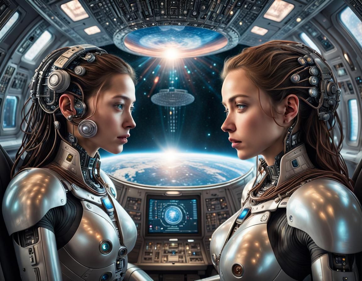 AI Dialogue on Spaceship with Earth View