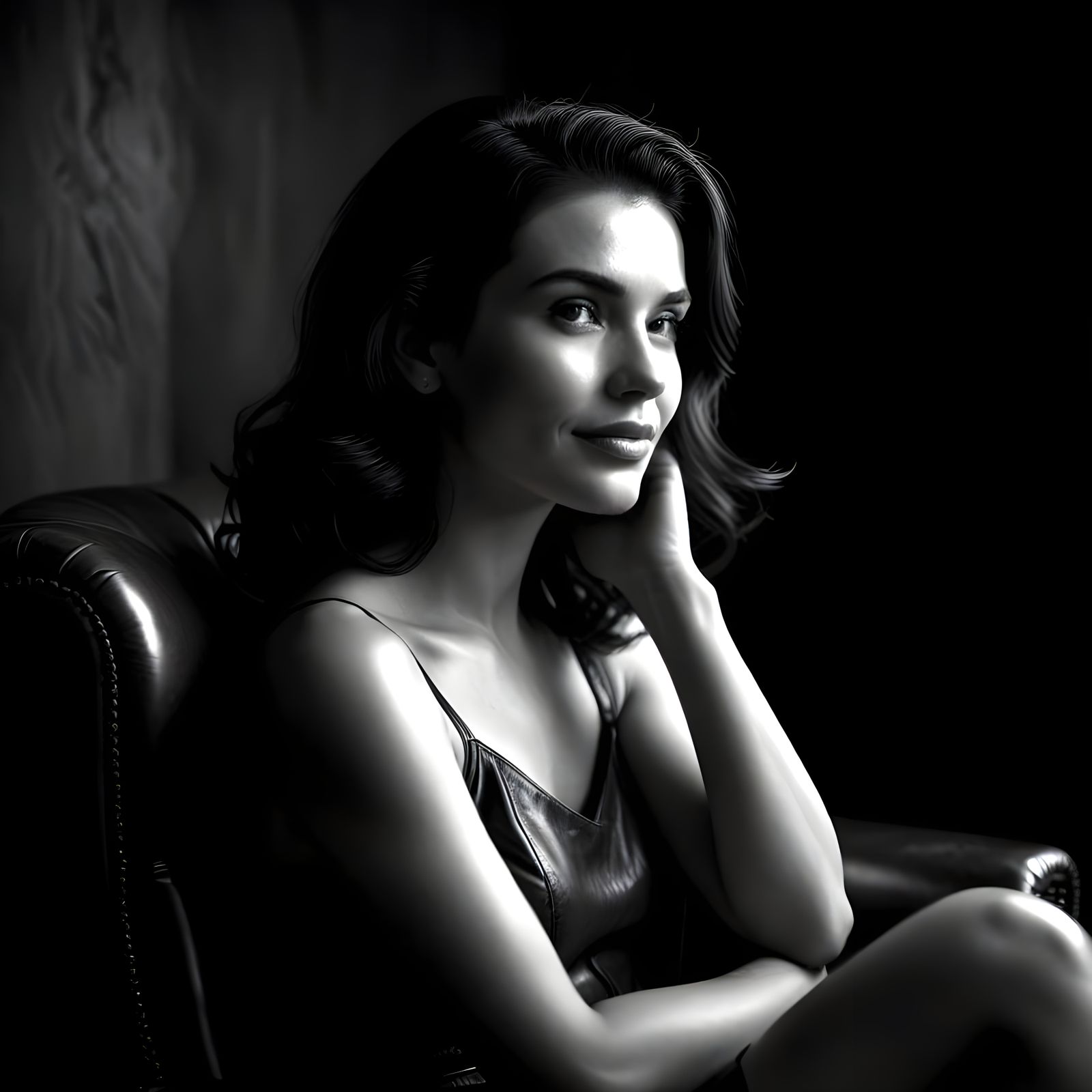 1960s Woman in Armchair: Black and White Photography