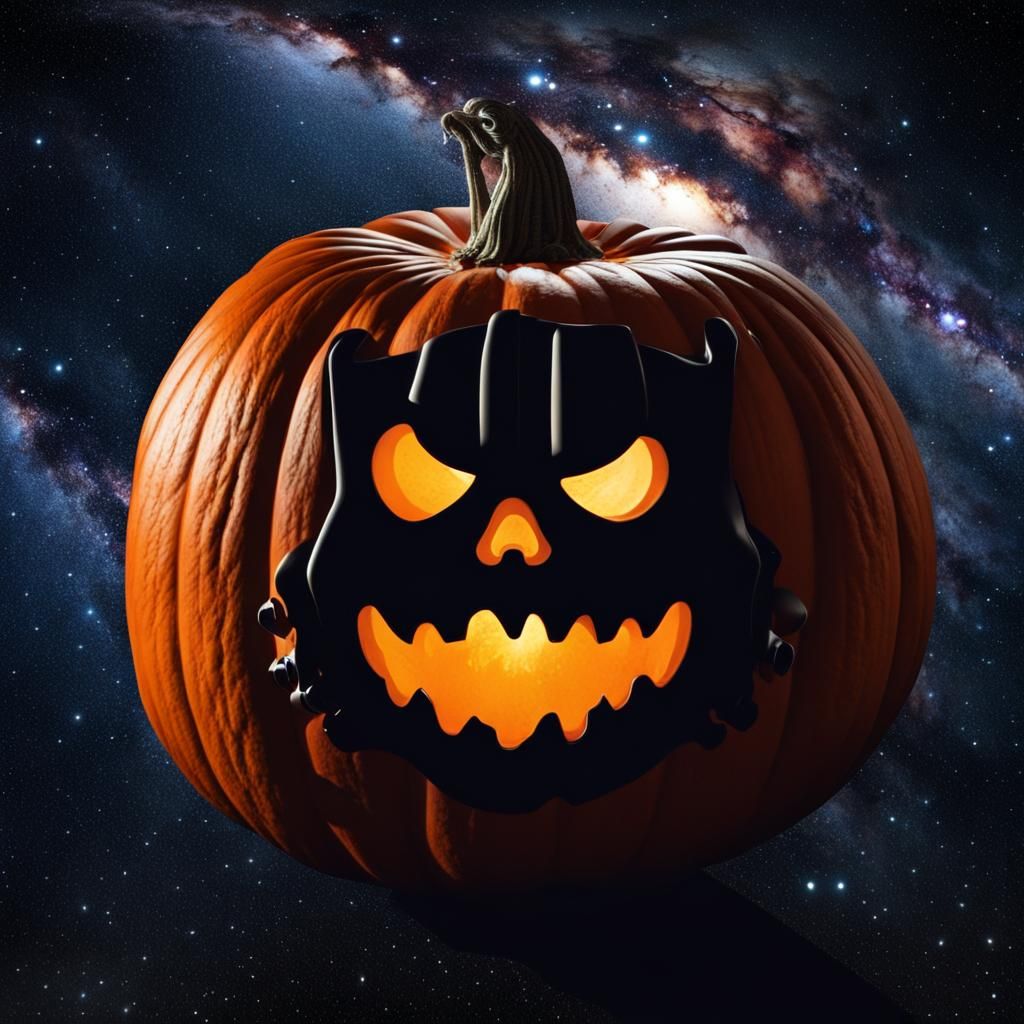 Star Wars Pumpkin in Deep Space