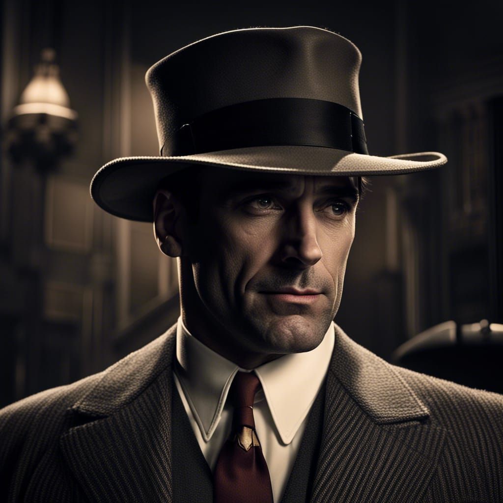 1940s Batman Character Portrait in Hyperrealistic Style