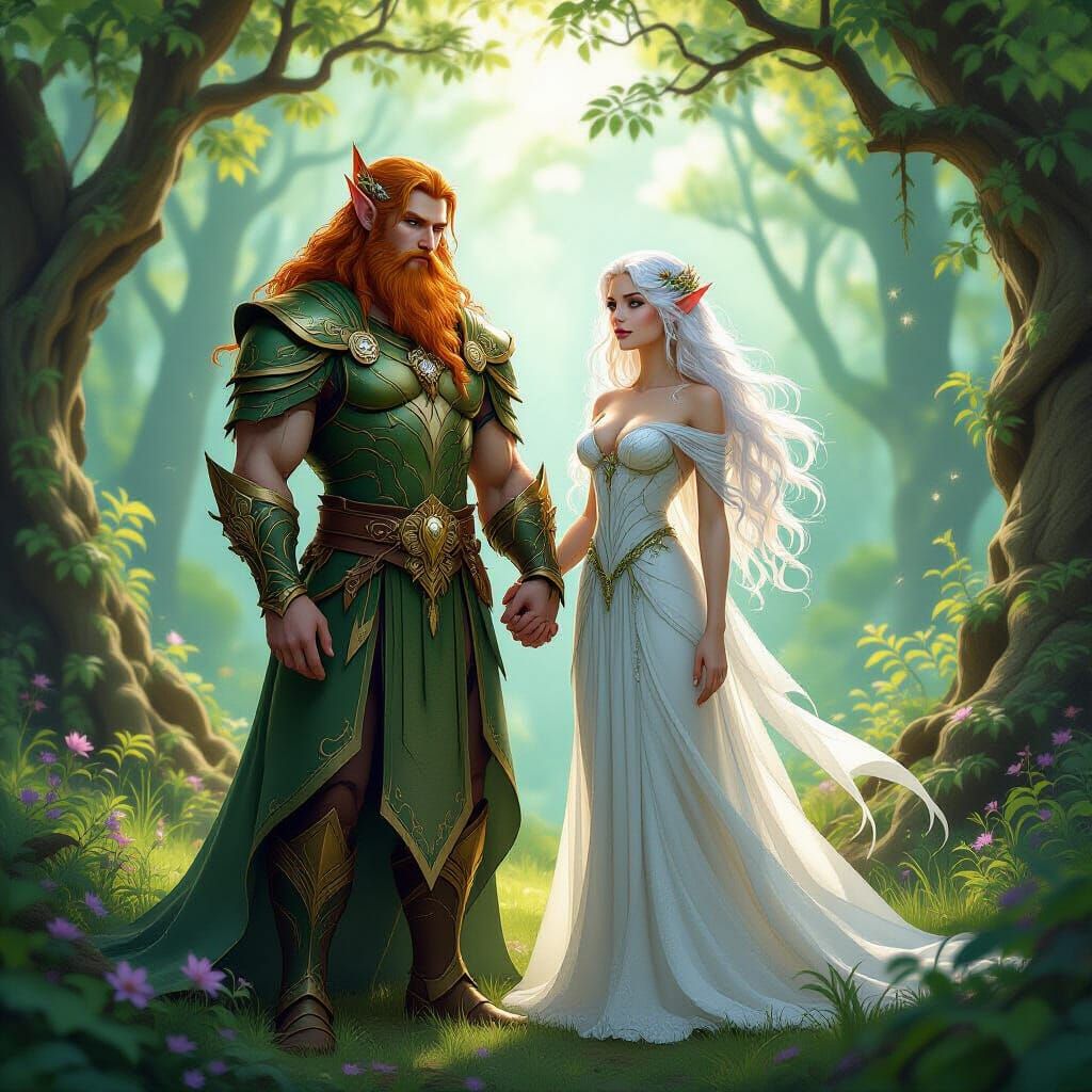 Faerie Sovereigns Bastian and Aubrey in Ethereal Forest