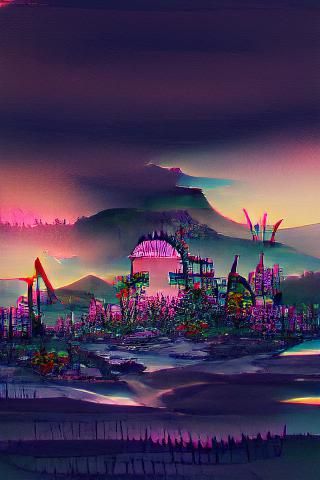 Surreal Tropical Beach Sunset in Fairy Wonderland