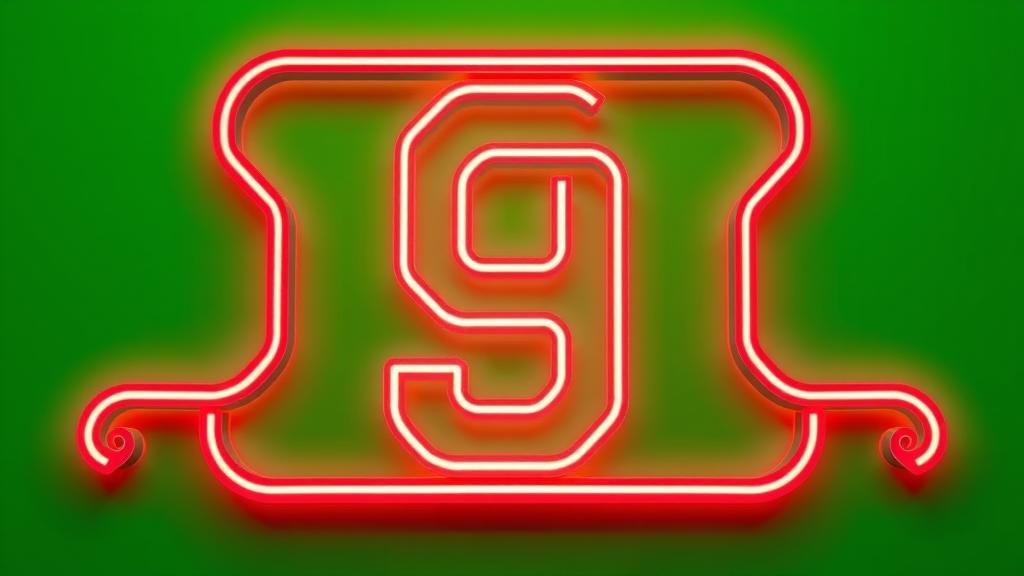 Hyperdetailed 3D Neon Deco Number 9