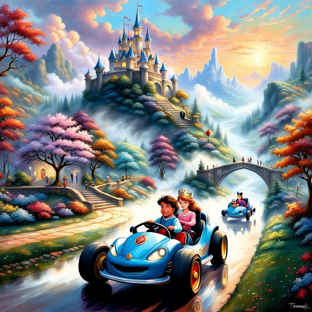 Mario Kart Race: Hyperdetailed Ethereal Fantasy