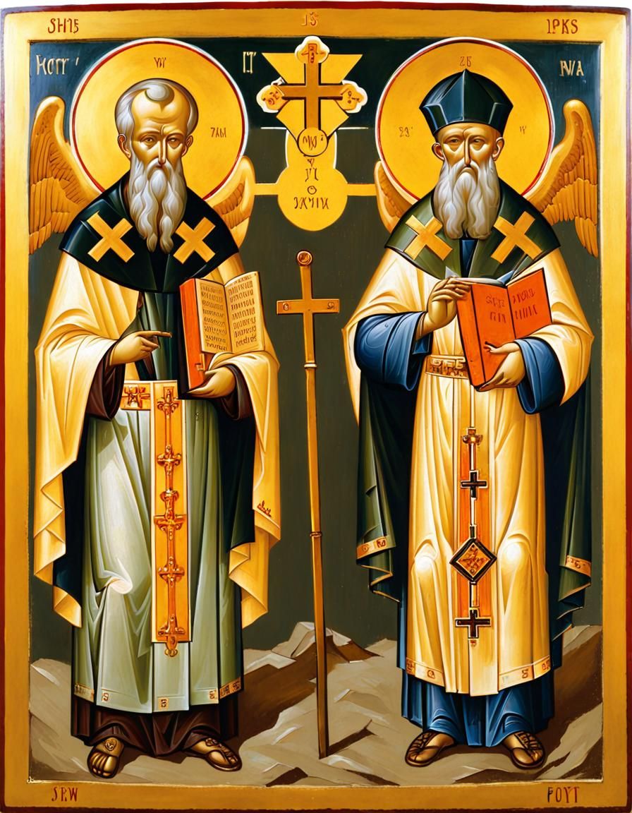 Byzantine icon of Saints Cyril and Methodius