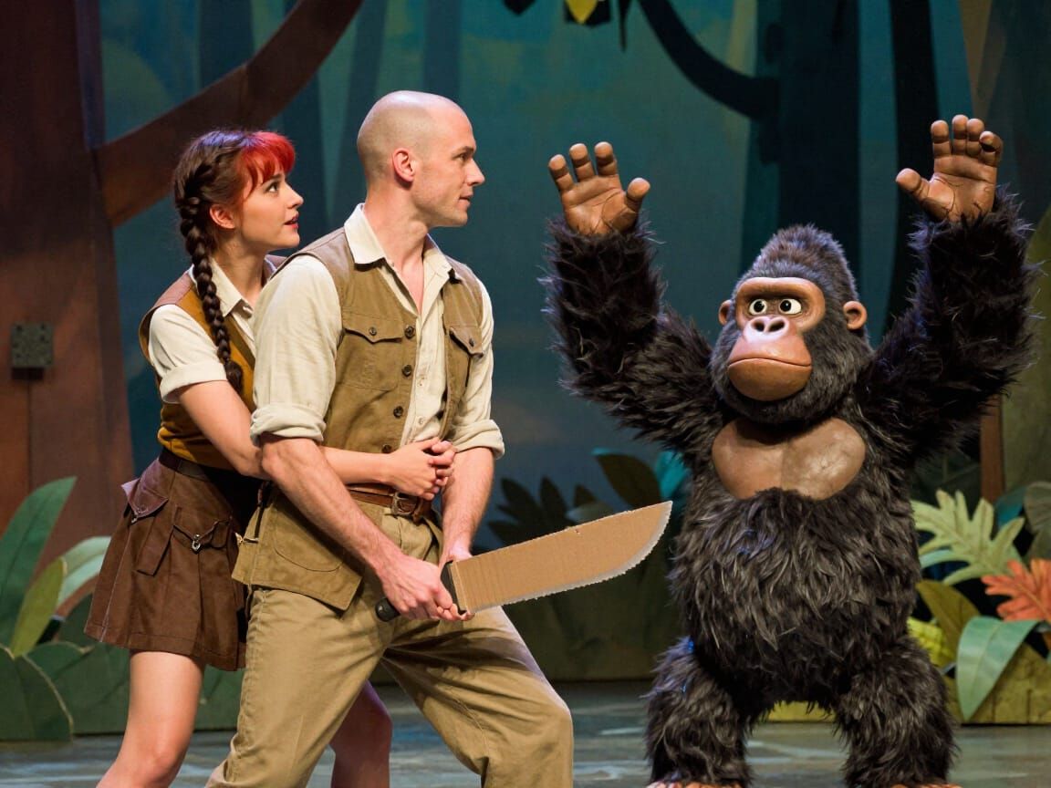 Archeologists and Gorilla in Cardboard Jungle