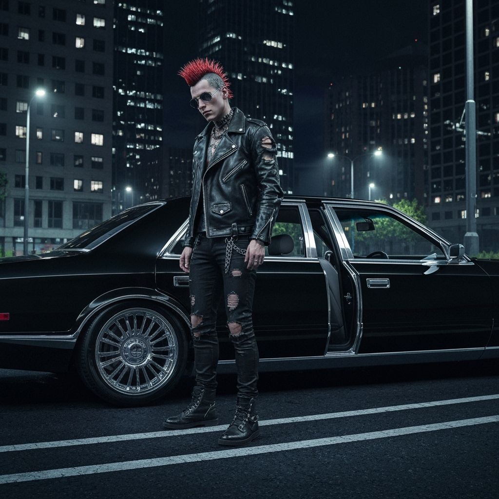 Cyberpunk City Punk and Black Lincoln