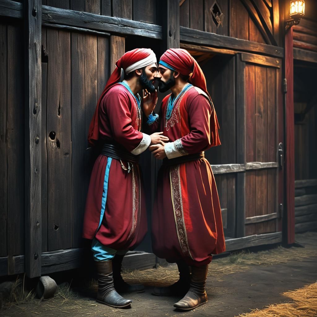 Janissaries Kissing: 3D Game Cinematic Render