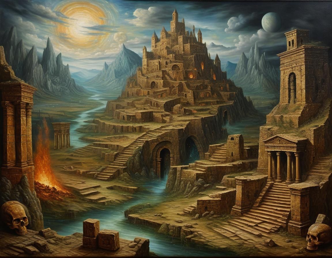 Lost Civilization in Renaissance Oil Painting