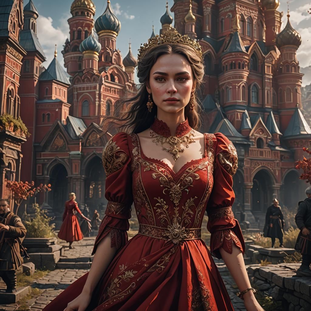Girl in Red Dress: Russian Royal Art