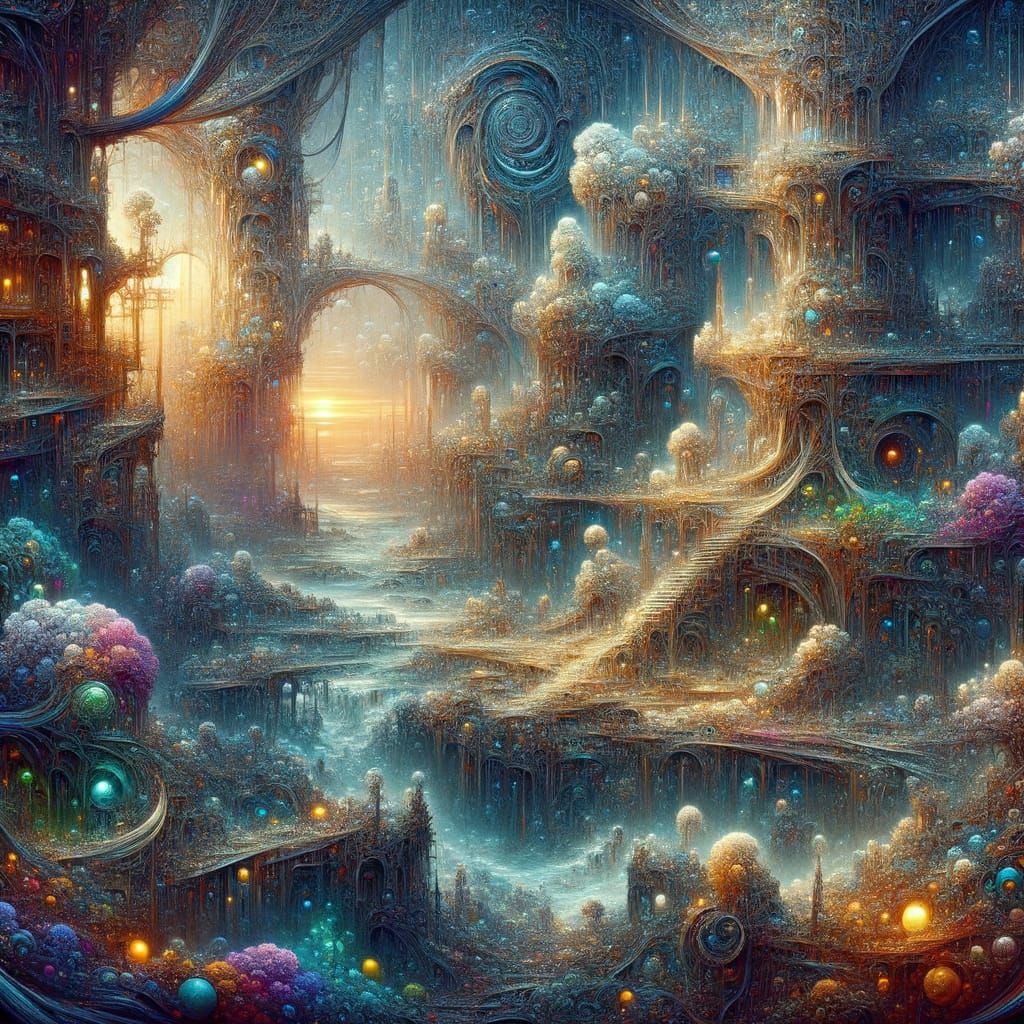 Detailed Matte Painting of a Fantasy Realm