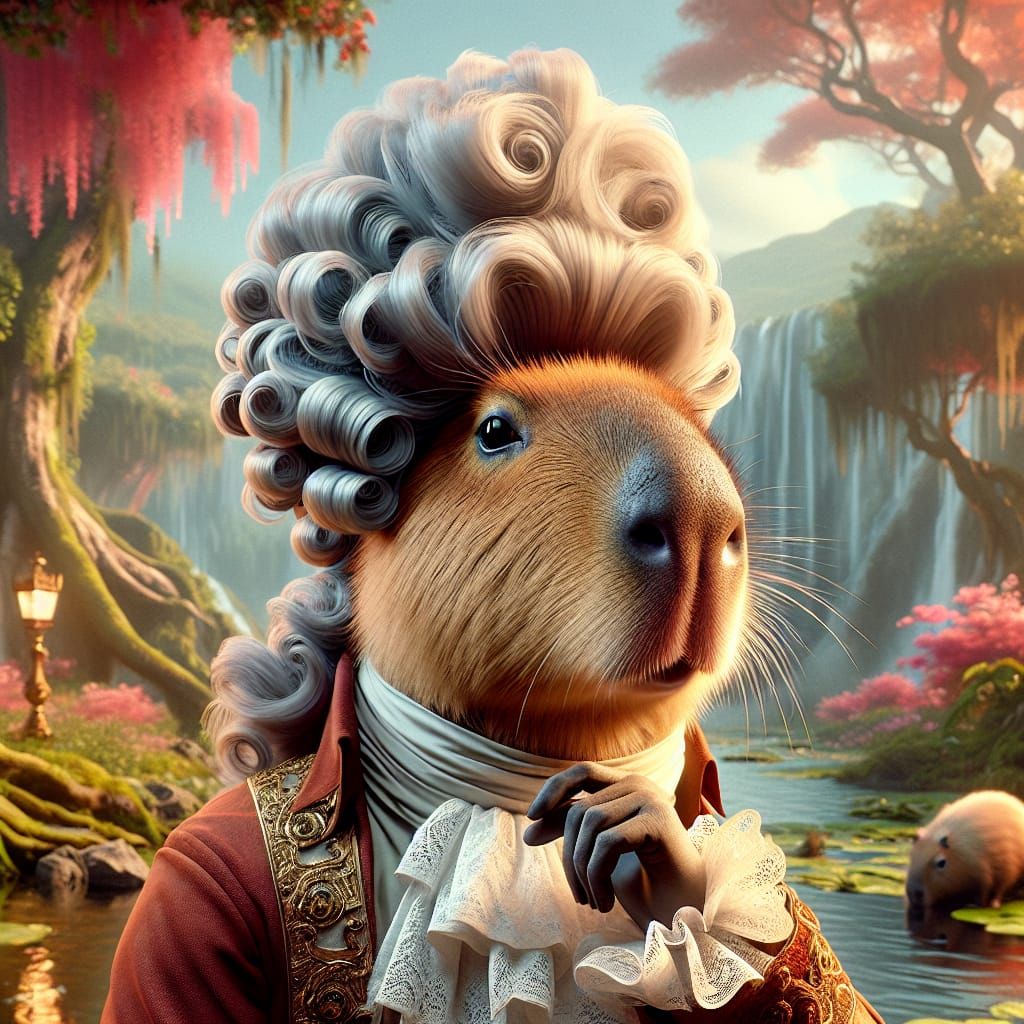 Rococo Capybara: An Anthropomorphic Fantasy