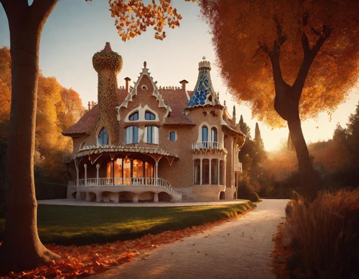 Gaudi-esque Country House at Magic Hour