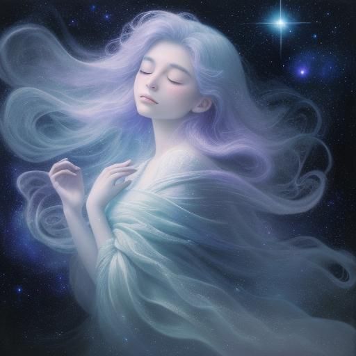 Dreamlike Cosmic Sleep in Soft Pastel Colors
