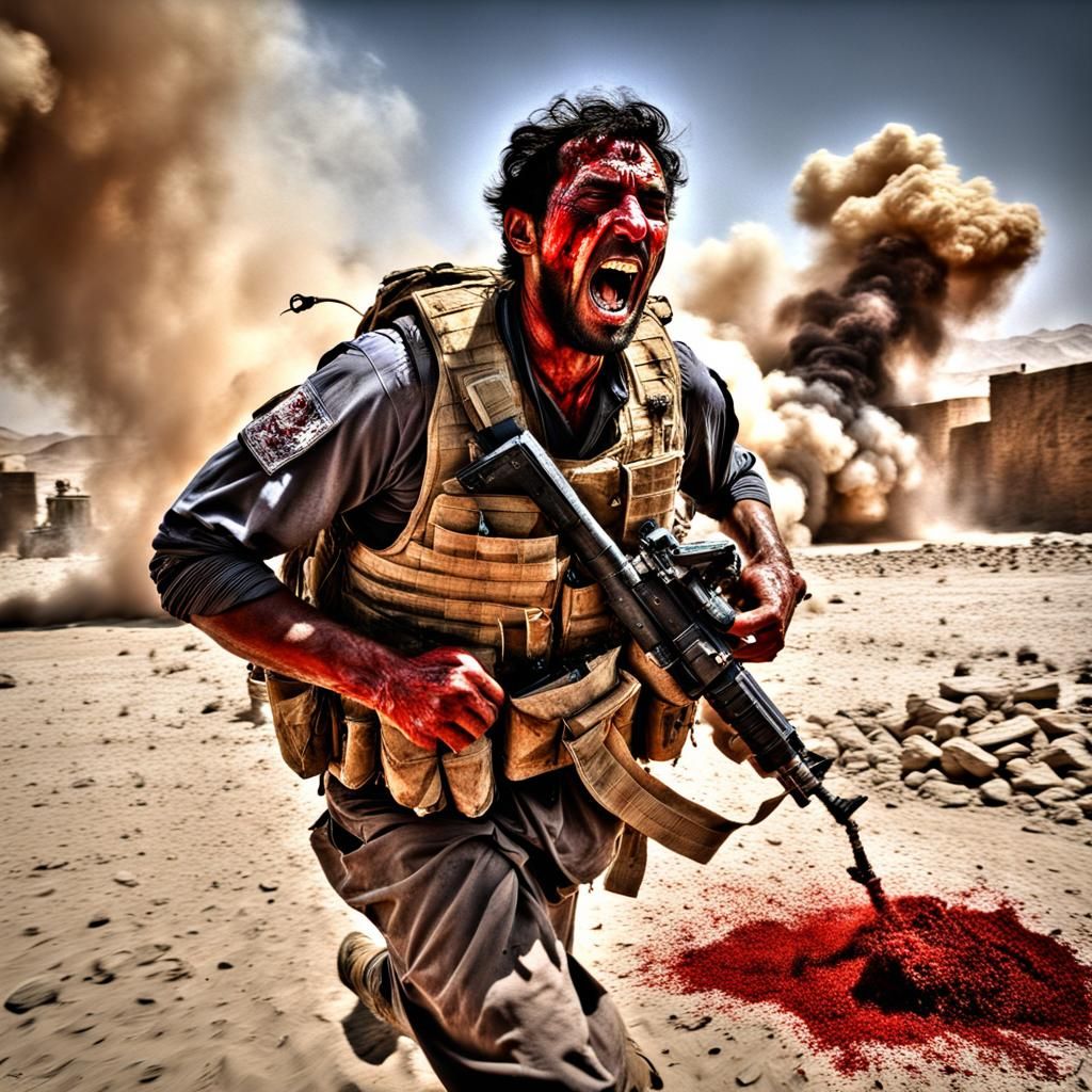 Hyperrealistic War Image with Cinematic Detail