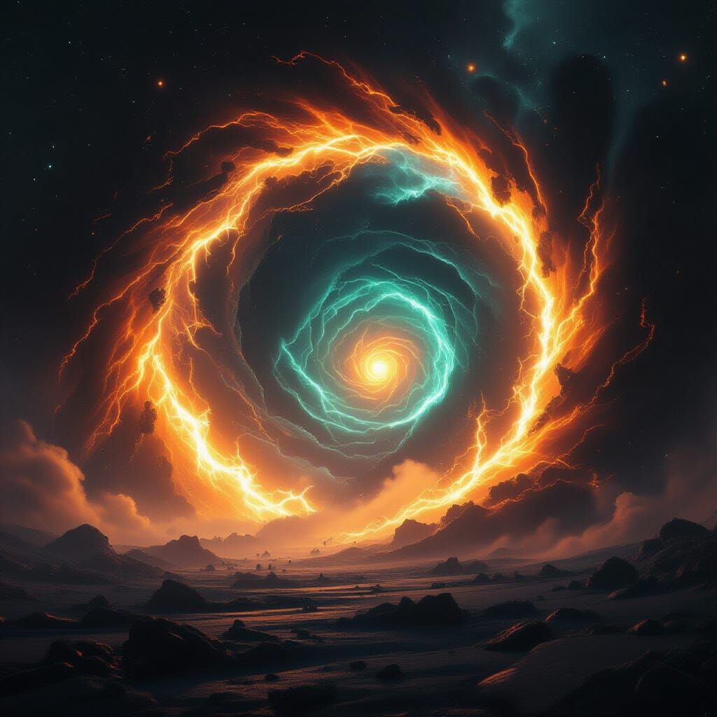 Colossal Interdimensional Rift in Cosmic Void