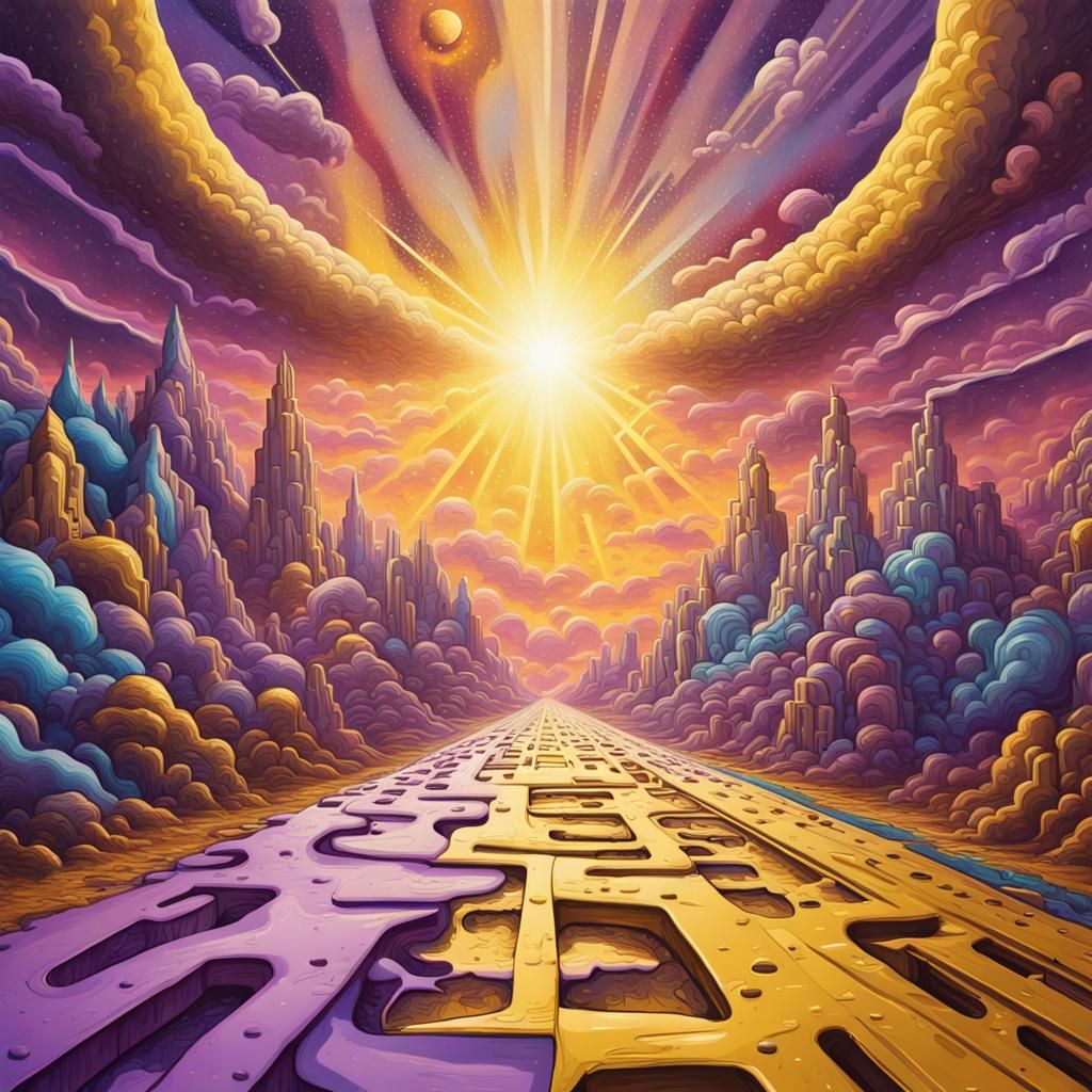 Colorful Graffiti Road to God: Street Art Style